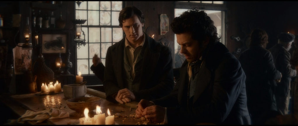 Abraham Lincoln (Benjamin Walker) and Henry Sturges (Dominic Cooper) sit at a bar in Abraham Lincoln: Vampire Hunter